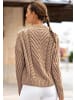 LASCANA Stehkragenpullover in dunkelbeige