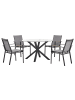Beliani 5-tlg Gartentisch Set MALETTO/BUSSETO in Schwarz/Transparent/Braun