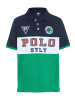 Polo Sylt Polo in Colour-Block-Optik mit Patches in Grün