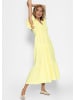 SASSYCLASSY Maxi Musselin Kleid mit Volants und Flügelärmel in Gelb
