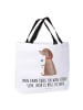 Mr. & Mrs. Panda Tasche Hund Blume mit Spruch in Weiß