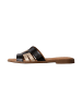 Divine Factory Flache Sandalen aus Leder Alénoa Schwarz