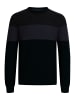 BLEND Gestreifter Strickpullover Knitted Langarm Sweater aus Baumwolle in Navy