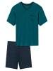 Schiesser Schlafanzug Comfort Essentials in Jeansblau