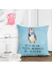 Mr. & Mrs. Panda deko kissen Pinguin Lolli mit Spruch in Eisblau