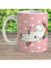 Mr. & Mrs. Panda Becher Einhorn Blümchentail ohne Spruch in Rot Pastell