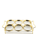 Zellerfeld 7er Snackset "Cerezlik" - 6 Snackschalen aus Porzellan mit Gold in Gold