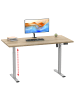 VCM  Schreibtisch Lona elektrisch verstellbar 140 x 80 in Silber / Sonoma-Eiche