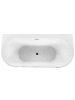 Beliani Badewanne HARVEY in Weiß/Silber - (W) 80 x (H) 59 x (L) 170 cm