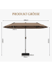 COSTWAY Doppelsonnenschirm mit Ständer 400x200cm in Braun