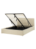 Beliani 2-tlg Doppelbett DREUX in Beige/Schwarz