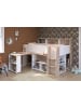 58 aufm Kessel HOCHBETT Parisot Lucas 90x200 Holznachbildung Weiß/Japanische Eiche
