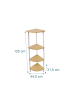 relaxdays Eckregal in Natur/ Weiß - (B)44,5 x (H)125 x (T)31,5 cm