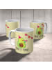 Mr. & Mrs. Panda Kaffeebecher Avocado Party Zeit mit Spruch in Gelb Pastell