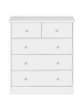 KADIMA DESIGN Moderne Kommode mit 5 Schubladen & Ablage: stabil, Metallgriffe, pflegeleicht in Weiß