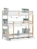 Homestyle4u Etagenbett 90x200 mit Bettkasten in Weiß