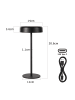 ZMH Tischleuchte LED in schwarz Solarenergie 3600mhA Touch Dimmbar mit USB Akku
