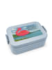 Mr. & Mrs. Panda Snackbox Flamingo Stolz Design mit Spruch in Blau Pastell