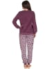 NORMANN Frottee Pyjama Schlafanzug Bündchen Sterne - 48776 in beere