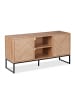 relaxdays TV Lowboard in Hellbraun/ Schwarz - (B)120 x (H)60 x (T)38 cm
