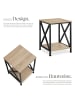 tectake Beistelltisch Carlton 40,5 x 40,5 x 52,5 cm, Industrial Holz hell, Eiche Sonoma
