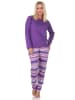 NORMANN Normann Damen langarm Schlafanzug Pyjama in wunderschöner Optik - 88773 in lila