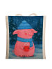 Mr. & Mrs. Panda Uni Tasche Schweinchen Glühwein Design ohne Spruch in Weiß