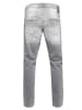 Rusty Neal Jeans Hose "NISHO" Straight-Fit Biker Cotton-Stretch in Light Grey Used