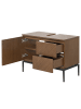 home24 home24 Waschbeckenunterschrank aus Holzwerkstoff und Metall im skandinavischen Stil in Walnuss