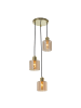 home24 home24 3-flammige Pendelleuchte aus Metall und Glas im modernen Stil in Gold
