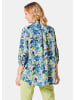 GOLDNER Kurzgröße:  Moderne Druckbluse in legerer Form in weiß / marine / gemustert
