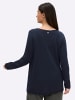 sheego Rundhalspullover in tiefblau