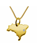 Schmuckador 50cm Kette + Brasilien mit Brillant 585 Gold in gold