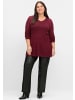 sheego V-Ausschnitt-Pullover in weinrot