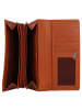mano Donna Giulia Geldbörse Leder 19,5 cm in cognac