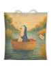 Mr. & Mrs. Panda Tote Bag Pinguin Angelboot Design ohne Spruch in Weiß