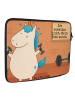 Mr. & Mrs. Panda Notebook Tasche Einhorn Fitness Design mit Spruch in Weiß