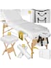 tectake 3 Zonen Massageliege-Set  218 x 102 x 90 cm, weiß