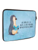 Mr. & Mrs. Panda Laptoptasche Pinguin Buch mit Spruch in Eisblau