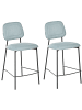 Beliani 2er-Set Barhocker DUETTE in Blau/Schwarz