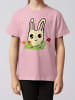 wat? Apparel T-Shirt Osterhase mit Blumen in Rosa