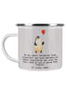Mr. & Mrs. Panda Emaille Becher Turnen Trainerin mit Spruch in Grau Pastell