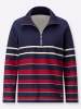 WITT WEIDEN Sweatshirt in marine-kirsche-geringelt