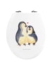 Mr. & Mrs. Panda Toilettendeckel Pinguin umarmen ohne Spruch in Weiß