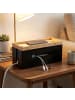 relaxdays Kabelbox in Natur/ Schwarz - (B)34 x (H)16 x (T)13,5 cm