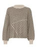 Kaffe Strickpullover KAverana Baggy fit in Feather Gray mel./ Brown mel.