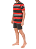 NORMANN kurzarm Schlafanzug Shorty Pyjama Streifen - 84308 in anthrazit