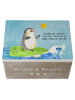 Mr. & Mrs. Panda Box Pinguin Surfer mit Spruch in Eisblau