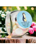 Mr. & Mrs. Panda Bonbonglas Pinguin Blumen mit Spruch in Eisblau