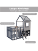 ABRIHOME Kinderbett Hochbett 90x200 mit Dach und Fenster, Massivholz in Grau 
